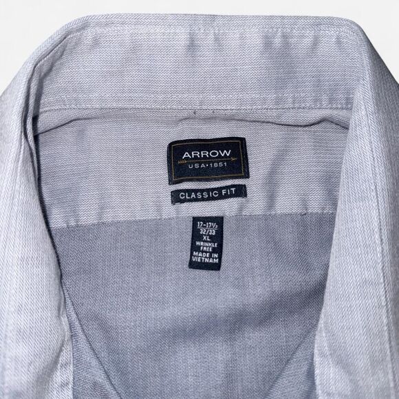 Grey Wrinkle Free Long Sleeve Button Up Dress Shirt from Arrow - Picture 3 of 6